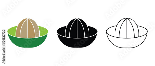 Lemon squeezer icon, vector set. Silhouette of lemon squeezer symbol, cactus icon. Vector illustration. 
