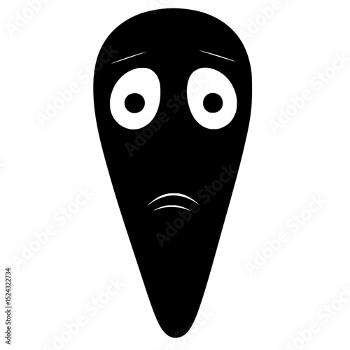 an illustration of a monster with eyes and a mouth black, eye, face, illustration, monster, mouth , Generative art.