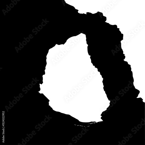 a black and white silhouette of a hole in the ground black, circle, hole, silhouette , Generative art.