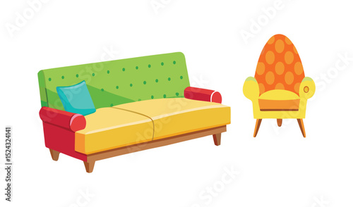 Red leather sofa isolated on white, a comfortable and luxurious furniture piece for contemporary interior design