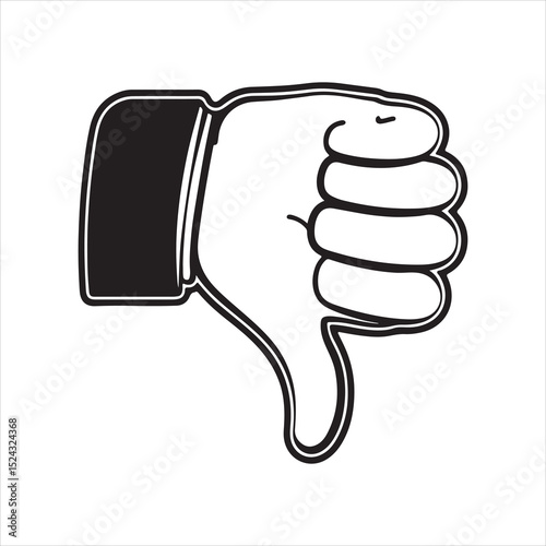 Dislike Icon – Thumbs Down Symbol for Negative Feedback and User Response
