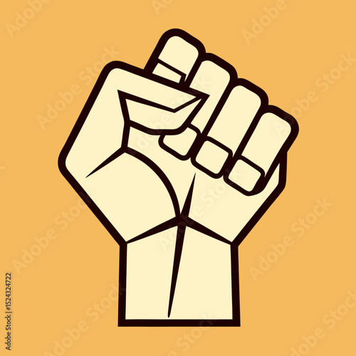 Raised Fist Graphic Design Element: Power, Protest, Solidarity