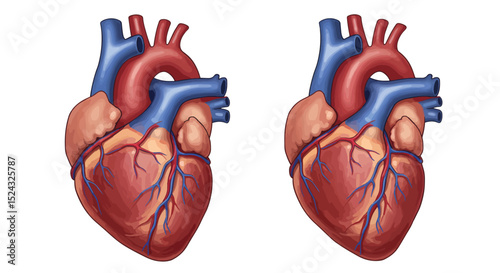 Detailed Human Heart Anatomy Illustration