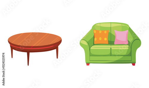 Comfortable and stylish green and red leather armchairs, perfect for a luxury living room interior design