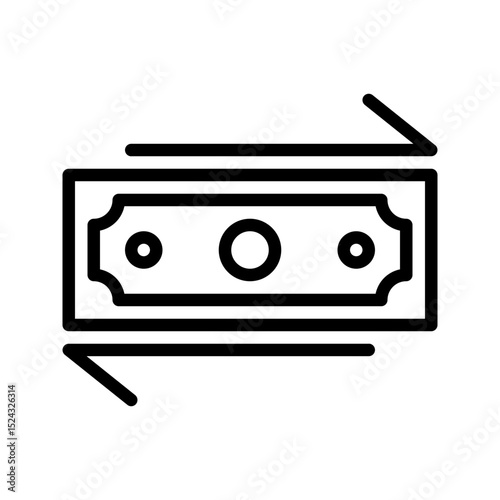 Money exchanger outline icon. Great for travel apps or finance UI.