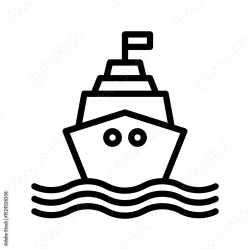 Ship outline icon. Great for travel apps or cruise UI.