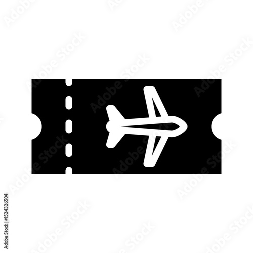 Ticket glyph icon. Ideal for travel apps or booking UI.