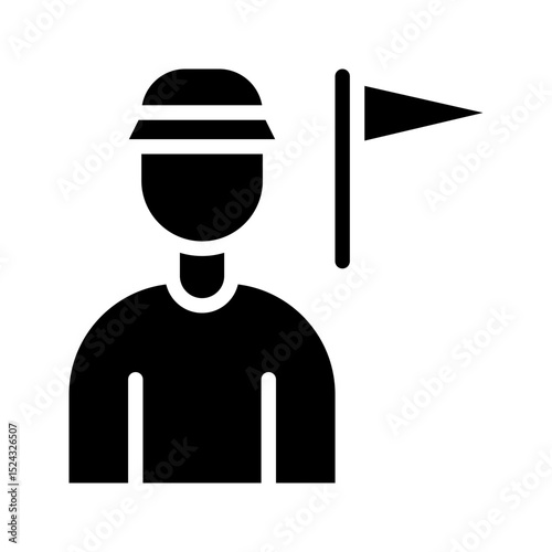 Tour guide glyph icon. Great for travel apps or tourism UI.
