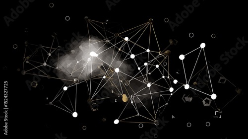 Complex network of nodes and lines