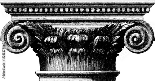 Intricate engraved neoclassical pediment design for architectural decor