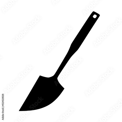 a black silhouette of a shovel on a transparent background black, handle, icon, shovel, silhouette , Generative art.