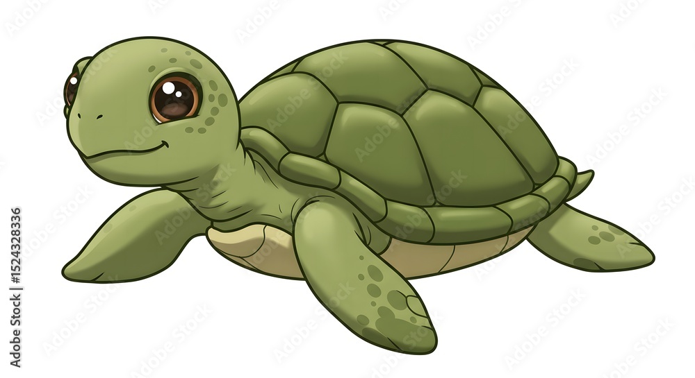 Fototapeta premium Happy Cartoon Turtle Celebrating World Sea Turtle Day with Joy and Ocean Protection