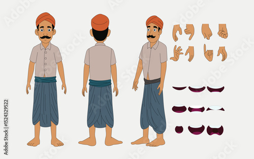 Indian man cartoon character. moral stories for the best cartoon character.