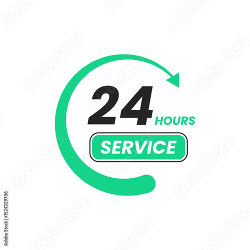  24 HOURS SEVICE VECTOR LIGHT-GREEN