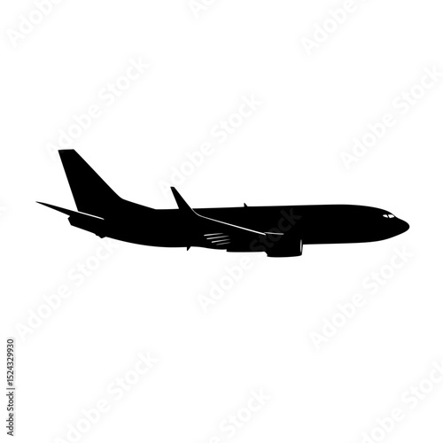a black and white silhouette of an airplane airplane, black, fly, plane, silhouette , Generative art.
