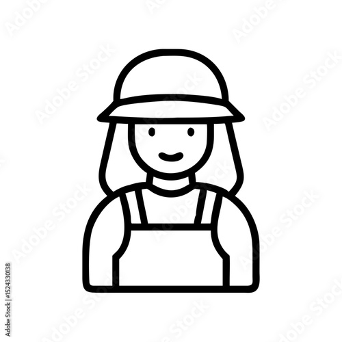 Woman beekeeper in hat and overalls smiling against a transparent background  