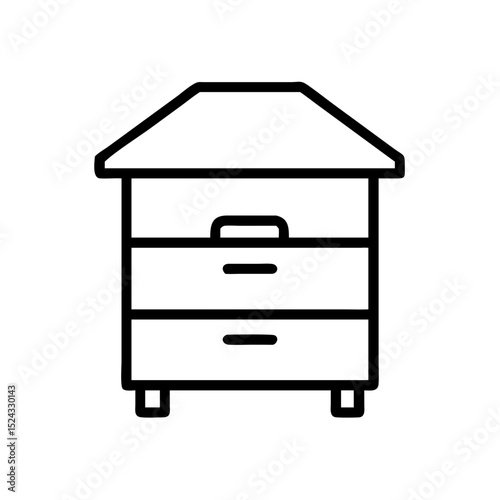 Honeycomb beehive icon with transparent background in minimalist design  