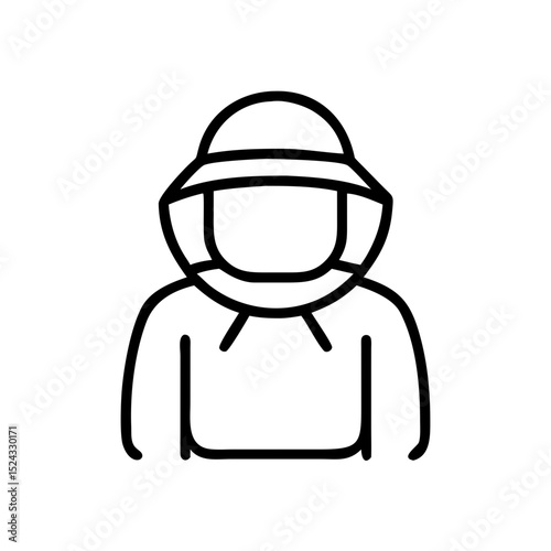Beekeeper in protective suit with hat and veil isolated 