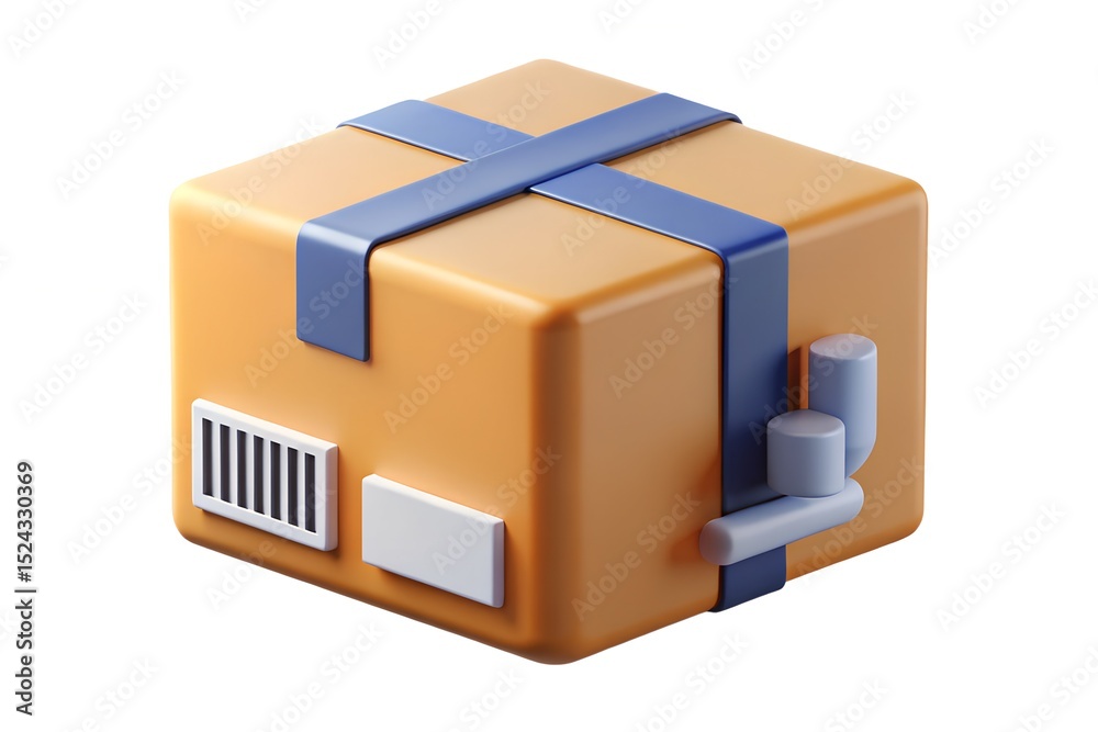 Obraz premium 3d render of a secured orange package