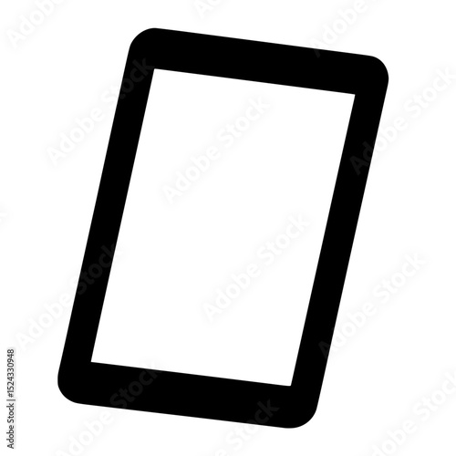 a black and white icon of a smart phone black, icon, phone, picture, screen, tablet , Generative art.