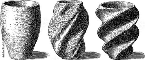 Elegant twisted column vases engraved design collection for decor inspiration
