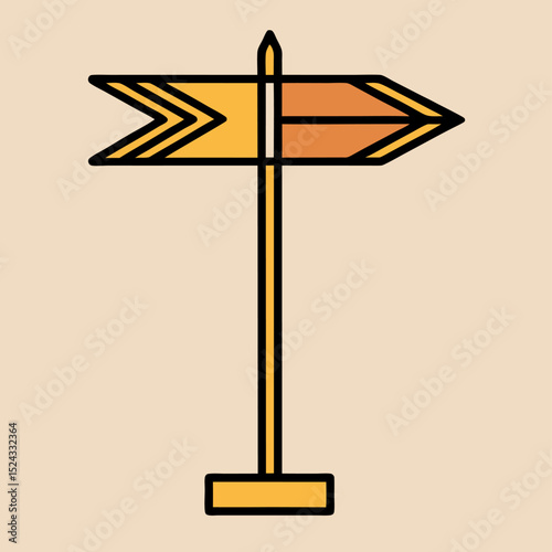 Simple Yellow and Orange Directional Arrow Sign