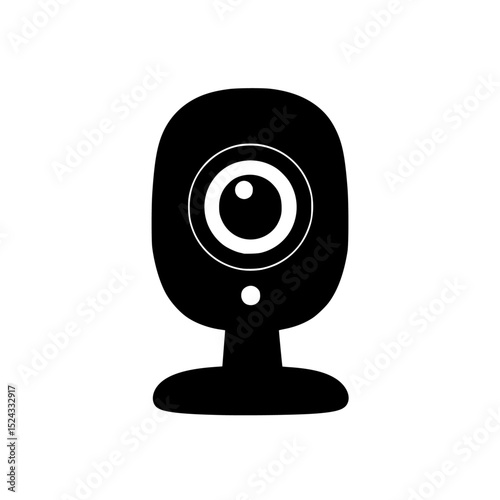 a black silhouette of a camera with an eye on a transparent background black, camera, eye, fan, icon, silhouette, style , Generative art.