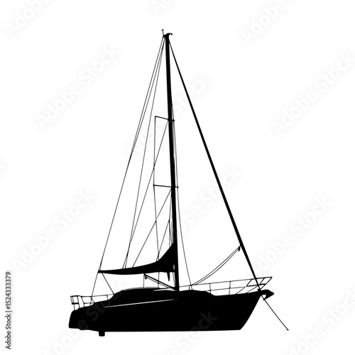 a black silhouette of a boat on the water black, boat, sailboat, ship, silhouette, water , Generative art.