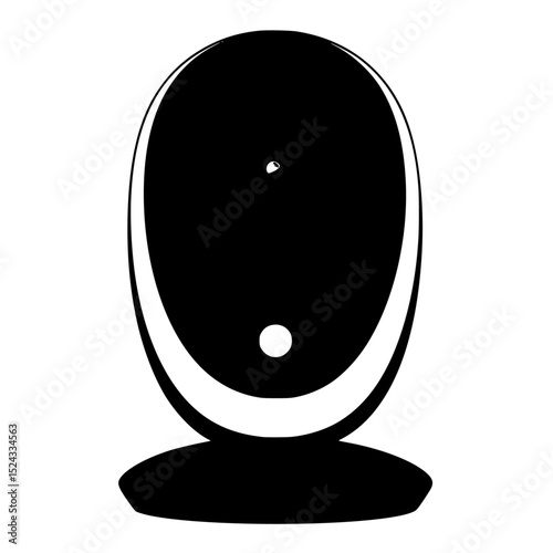 a black and white silhouette of a shield black, icon, mirror, shield, silhouette , Generative art.