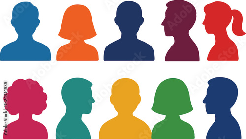 Colorful Profile Icons of Diverse People