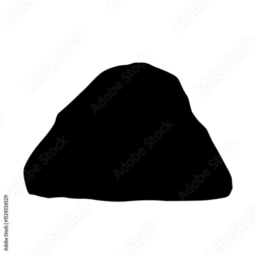a black silhouette of a mountain on a transparent background black, icon, mountain, silhouette , Generative art.