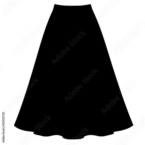 a silhouette of a woman in a long skirt black, dress, long, silhouette, skirt, woman , Generative art.