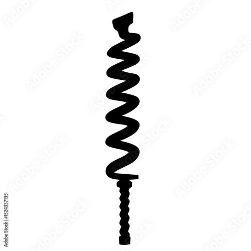 a black silhouette of a screw on a transparent background black, icon, screw, silhouette, symbol , Generative art.