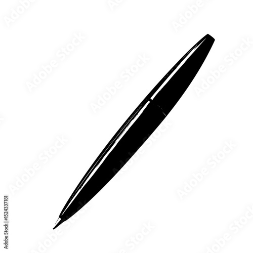a black pen on a transparent background black, icon, pen, silhouette , Generative art.