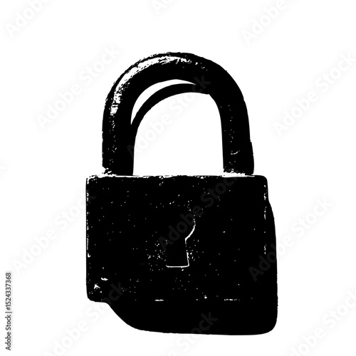 a black and white icon of a padlock bag, black, icon, lock, padlock , Generative art.
