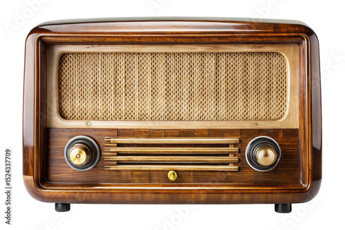 old radio isolated on white