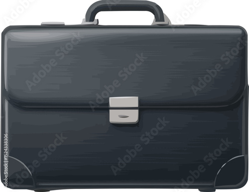 black briefcase isolated on white