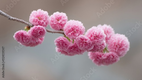 Fuzzy pink cherry blossoms herald spring's whimsical whisper, invoking Hanami reverie and Lunar New Year joy
