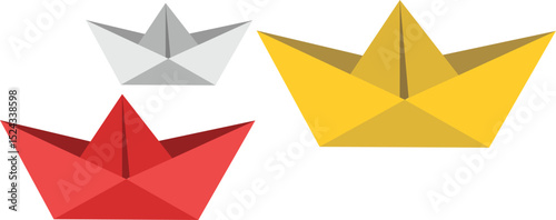 papper boat vector 