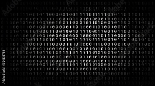 Binary code stream with digital heart