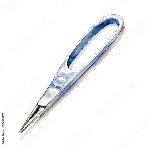 Tweezer, watercolor painting vector, high quality, isolated on a white background.