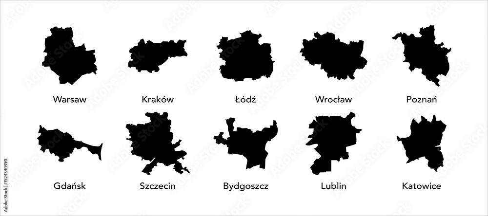 Naklejka premium Poland city map