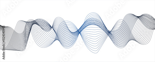 Abstract modern blue, white waves and lines pattern template. Frequency sound wave lines and technology background,  futuristic template., technological wallpaper. banner, cover.