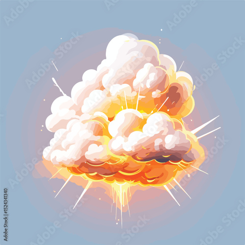 Thunderstorm Weather Vector Illustration with Cloud and Thunderbolt for Creative Designs