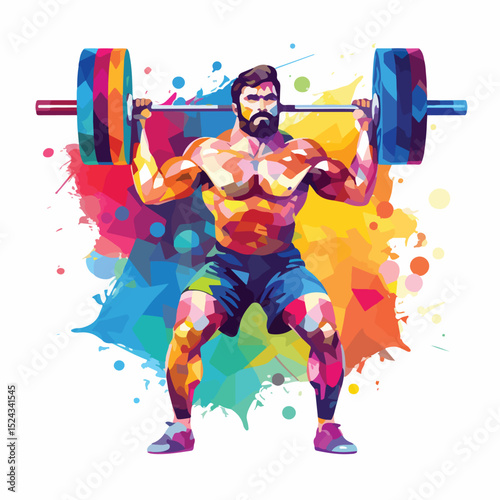 Vibrant Sport Lifestyle Weightlifting Poster for Fitness Enthusiasts and Gym Promotion