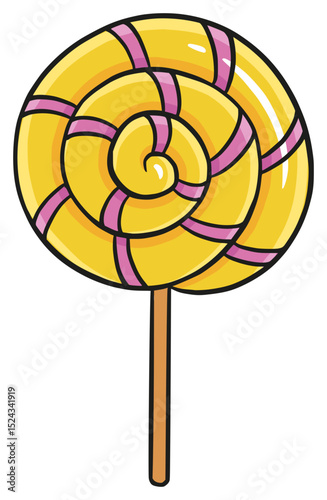 colorful candy lollipop vector illustration
