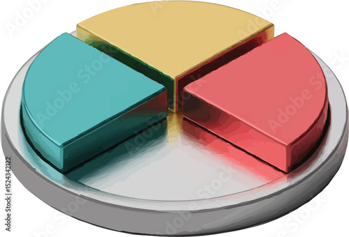 red and white pie chart