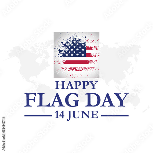 Flag Day In United States June 14. Flag Day background template. Vector illustration. Vector file, eps file.
