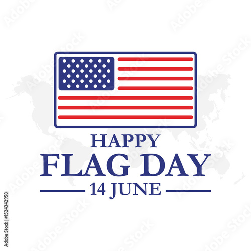 Flag Day In United States June 14. Flag Day background template. Vector illustration. Vector file, eps file.