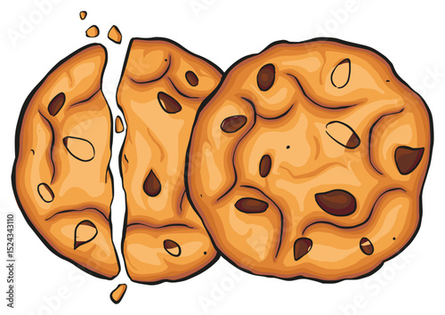 choco cookies sweet illustration